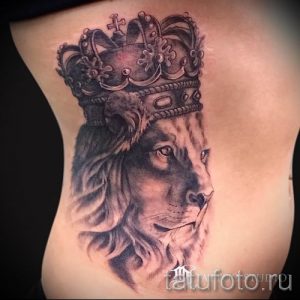 тату лев с короной - фото для статьи про значение татуировки - tatufoto.ru - 46