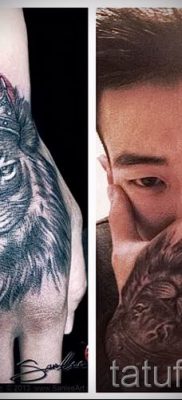 тату лев с короной — фото для статьи про значение татуировки  — tatufoto.ru — 49