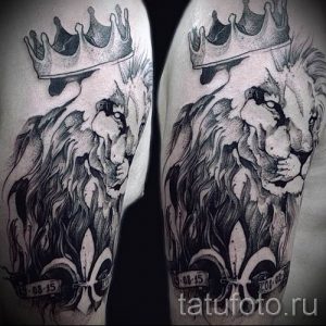 тату лев с короной - фото для статьи про значение татуировки - tatufoto.ru - 63