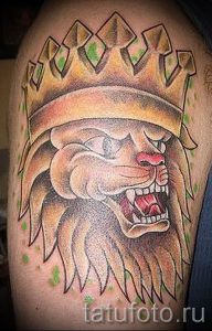 тату лев с короной - фото для статьи про значение татуировки - tatufoto.ru - 68