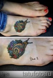 тату улитка фото - пример тату для статьи про значение татуировки - tatufoto.ru - 11