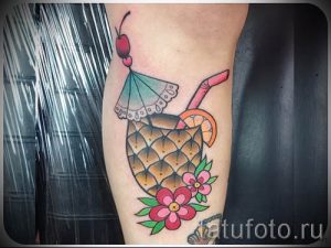 фото тату ананас для статьи про значение татуировки с ананасом - tatufoto.ru - 2