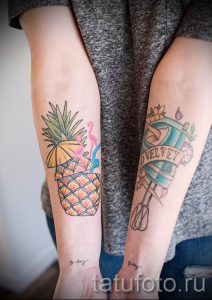 фото тату ананас для статьи про значение татуировки с ананасом - tatufoto.ru - 3