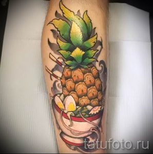 фото тату ананас для статьи про значение татуировки с ананасом - tatufoto.ru - 13