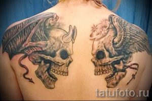 фото тату ангел и демон для статьи про значение рисунка татуировки - tatufoto.ru - 4