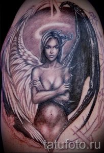 фото тату ангел и демон для статьи про значение рисунка татуировки - tatufoto.ru - 7