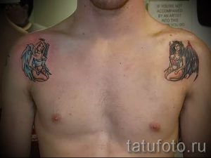 фото тату ангел и демон для статьи про значение рисунка татуировки - tatufoto.ru - 10