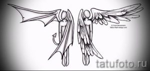 фото тату ангел и демон для статьи про значение рисунка татуировки - tatufoto.ru - 13