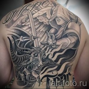 фото тату ангел и демон для статьи про значение рисунка татуировки - tatufoto.ru - 16