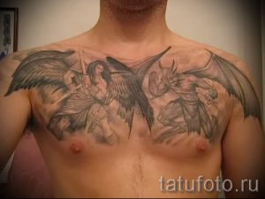 фото тату ангел и демон для статьи про значение рисунка татуировки - tatufoto.ru - 22
