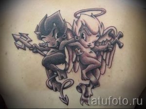фото тату ангел и демон для статьи про значение рисунка татуировки - tatufoto.ru - 27