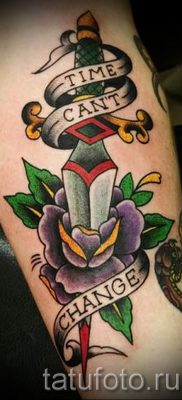 фото тату кинжал и роза пример для статьи про значение татуировки — tatufoto.ru — 1
