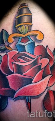 фото тату кинжал и роза пример для статьи про значение татуировки — tatufoto.ru — 4