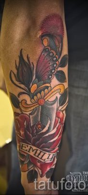 фото тату кинжал и роза пример для статьи про значение татуировки — tatufoto.ru — 5