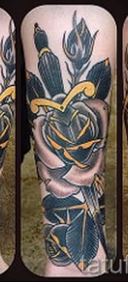 фото тату кинжал и роза пример для статьи про значение татуировки — tatufoto.ru — 7