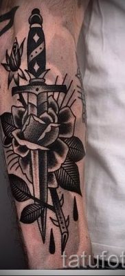 фото тату кинжал и роза пример для статьи про значение татуировки — tatufoto.ru — 10