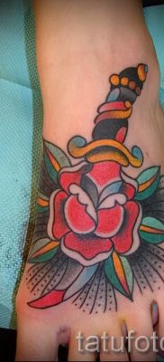 фото тату кинжал и роза пример для статьи про значение татуировки — tatufoto.ru — 11