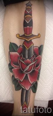 фото тату кинжал и роза пример для статьи про значение татуировки — tatufoto.ru — 16