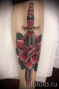 фото тату кинжал и роза пример для статьи про значение татуировки - tatufoto.ru - 16