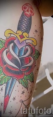 фото тату кинжал и роза пример для статьи про значение татуировки — tatufoto.ru — 18
