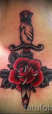 фото тату кинжал и роза пример для статьи про значение татуировки — tatufoto.ru — 21