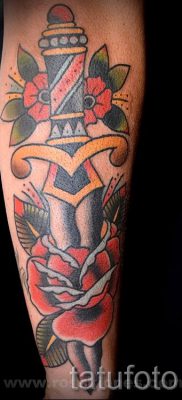 фото тату кинжал и роза пример для статьи про значение татуировки — tatufoto.ru — 25