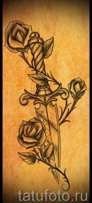 фото тату кинжал и роза пример для статьи про значение татуировки — tatufoto.ru — 26