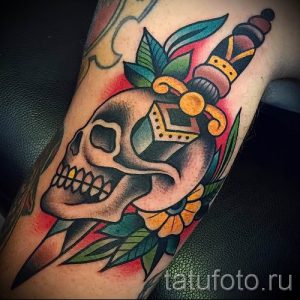 фото тату кинжал и роза пример для статьи про значение татуировки - tatufoto.ru - 28