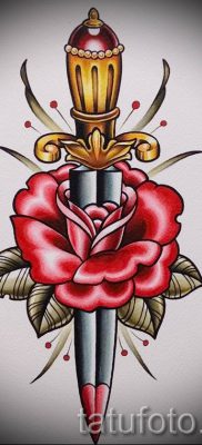 фото тату кинжал и роза пример для статьи про значение татуировки — tatufoto.ru — 32