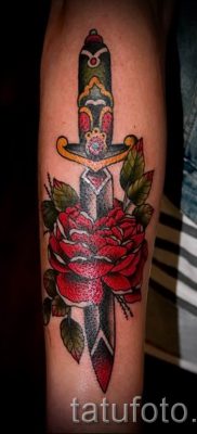 фото тату кинжал и роза пример для статьи про значение татуировки — tatufoto.ru — 36