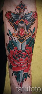 фото тату кинжал и роза пример для статьи про значение татуировки — tatufoto.ru — 39