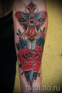 фото тату кинжал и роза пример для статьи про значение татуировки - tatufoto.ru - 39