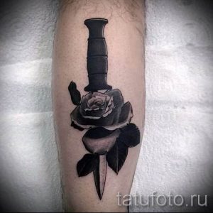 фото тату кинжал и роза пример для статьи про значение татуировки - tatufoto.ru - 40