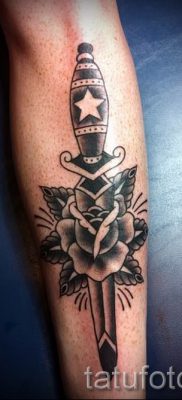 фото тату кинжал и роза пример для статьи про значение татуировки — tatufoto.ru — 42