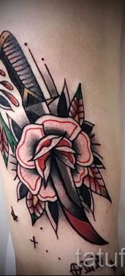 фото тату кинжал и роза пример для статьи про значение татуировки — tatufoto.ru — 43