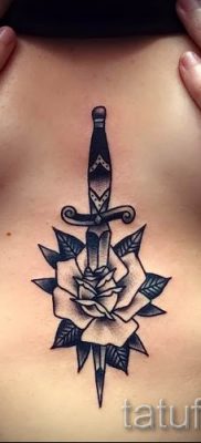 фото тату кинжал и роза пример для статьи про значение татуировки — tatufoto.ru — 46