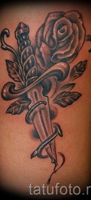 фото тату кинжал и роза пример для статьи про значение татуировки — tatufoto.ru — 48
