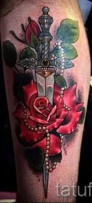 фото тату кинжал и роза пример для статьи про значение татуировки — tatufoto.ru — 51