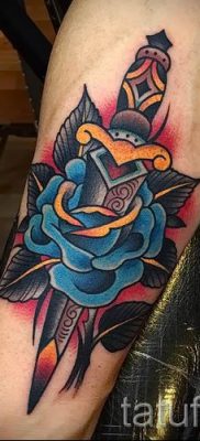 фото тату кинжал и роза пример для статьи про значение татуировки — tatufoto.ru — 52