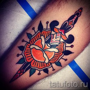 фото тату кинжал и роза пример для статьи про значение татуировки - tatufoto.ru - 53