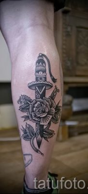 фото тату кинжал и роза пример для статьи про значение татуировки — tatufoto.ru — 56