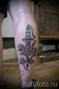фото тату кинжал и роза пример для статьи про значение татуировки - tatufoto.ru - 56