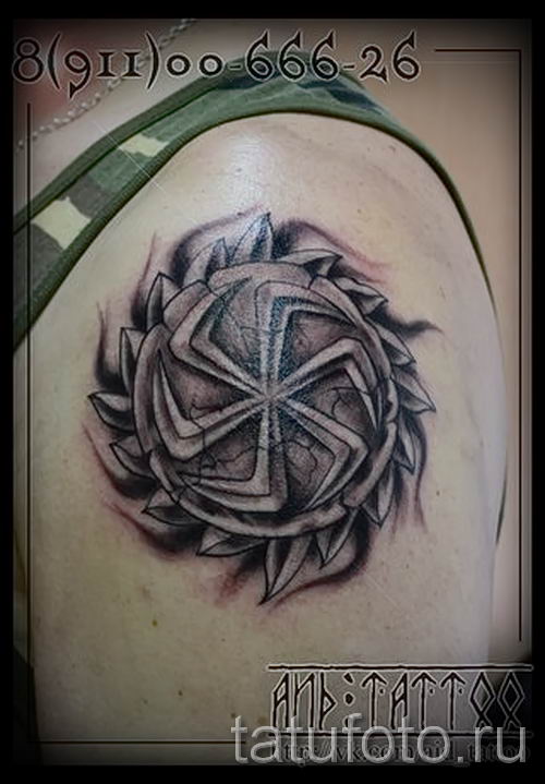 фото тату коловрат для статьи про значение татуировки коловрат - tatufoto.ru - 2