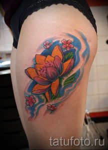 фото тату кувшинка для статьи про значение татуировки с кувшинкой - tatufoto.ru - 4