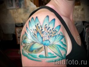 фото тату кувшинка для статьи про значение татуировки с кувшинкой - tatufoto.ru - 22
