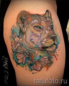 фото тату львица для статьи про значение татуировки львица - tatufoto.ru - 5