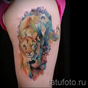 фото тату львица для статьи про значение татуировки львица - tatufoto.ru - 21