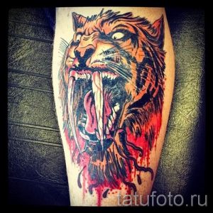 фото тату оскал тигра для статьи про значение татуировки с оскалом - tatufoto.ru - 4