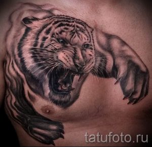 фото тату оскал тигра для статьи про значение татуировки с оскалом - tatufoto.ru - 11