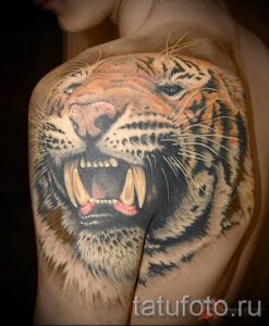 фото тату оскал тигра для статьи про значение татуировки с оскалом - tatufoto.ru - 30